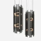 Velis - Lámpara de araña moderna de cristal fusionado con un diseño elegante, fabricada en Italia. Viadurini