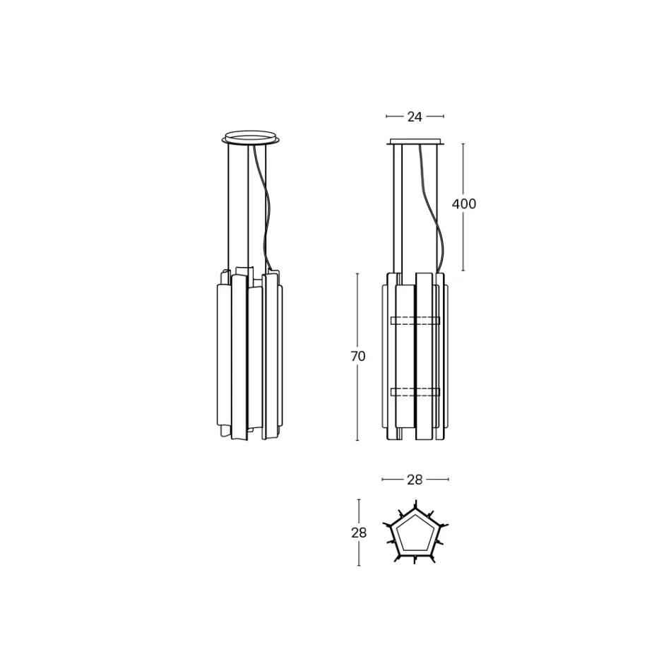 Velis - Lámpara de araña moderna de cristal fusionado con un diseño elegante, fabricada en Italia. Viadurini