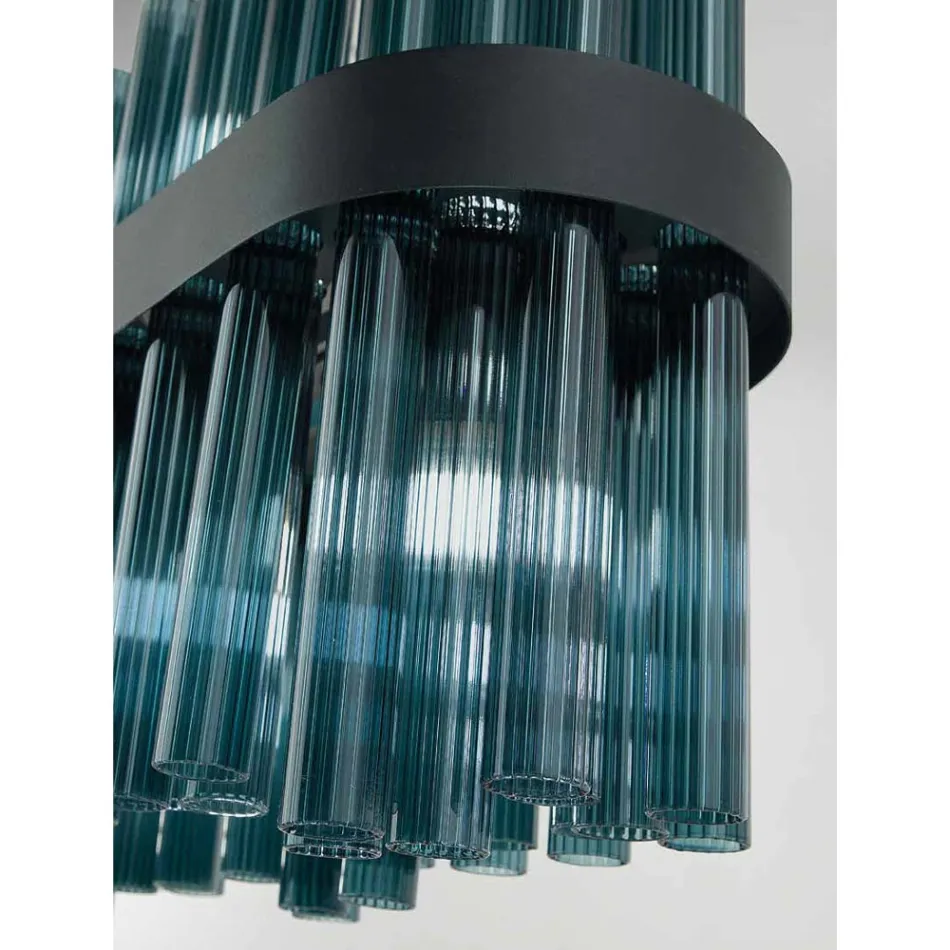 Lámpara de araña de vidrio soplado de lujo italiana moderna hecha a mano - Maesta Viadurini