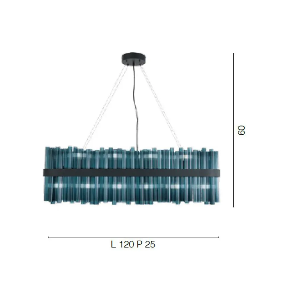 Lámpara de araña de vidrio soplado de lujo italiana moderna hecha a mano - Maesta Viadurini