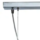 Lámpara de araña de cuatro luces sobre una barra lineal de vidrio soplado, fabricada en Italia - Soffio Viadurini