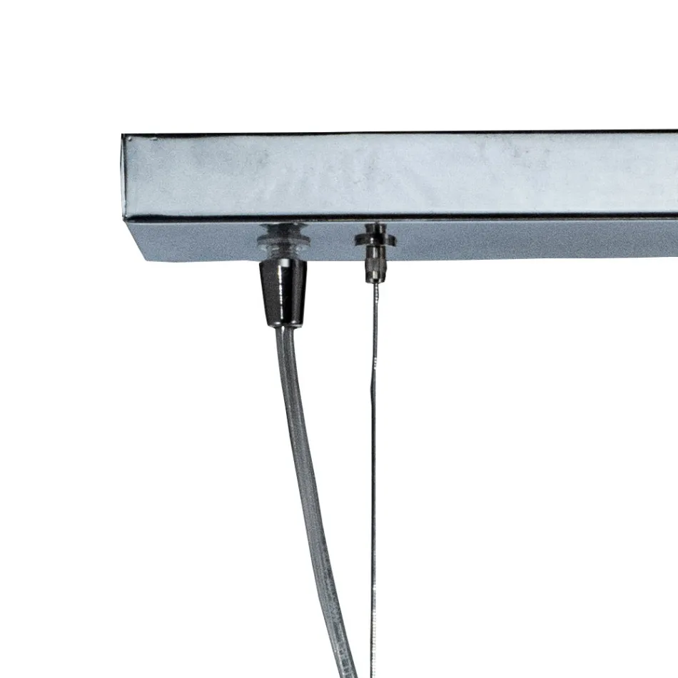 Lámpara colgante de dos luces de cristal soplado a mano, fabricada en Italia - Soffio Viadurini