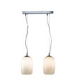 Lámpara colgante de dos luces de cristal soplado a mano, fabricada en Italia - Soffio