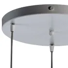 Lucilla - Lámpara colgante de cristal veneciano de tres cúpulas, fabricada en Italia. Viadurini