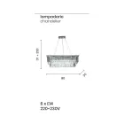 Lámpara colgante clásica de metal y cristal tallado de lujo - Mirielle Viadurini
