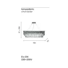Lámpara colgante clásica de metal y cristal tallado de lujo - Mirielle Viadurini
