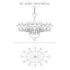 Araña de estilo clásico en vidrio veneciano soplado a mano - Tocador Viadurini