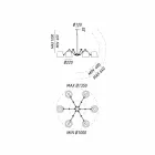 Araña de estilo industrial en hierro y latón Reportero Il Fanale Viadurini