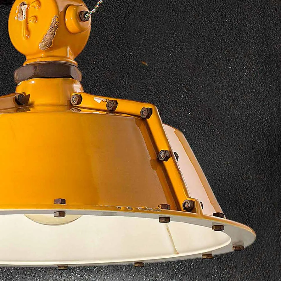 campana de la lámpara del vintage estilo industrial Jillian Ferroluce Viadurini