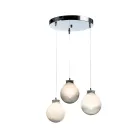 Lámpara de araña de tres luces sobre base redonda de cristal laminado, fabricada en Italia - Iride Viadurini