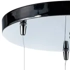 Lámpara de araña de tres luces sobre base redonda de cristal laminado, fabricada en Italia - Iride Viadurini