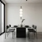 Lumira - Lámpara de araña vertical de tres luces en cristal labrado, fabricada en Italia. Viadurini