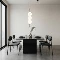 Lumira - Lámpara de araña vertical de tres luces en cristal labrado, fabricada en Italia.