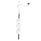 Lumira - Lámpara de araña vertical de tres luces en cristal labrado, fabricada en Italia. Viadurini