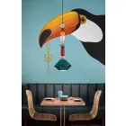 Lámpara de araña vintage de cerámica verde o amarilla hecha en Italia - Ferroluce Lariat Viadurini