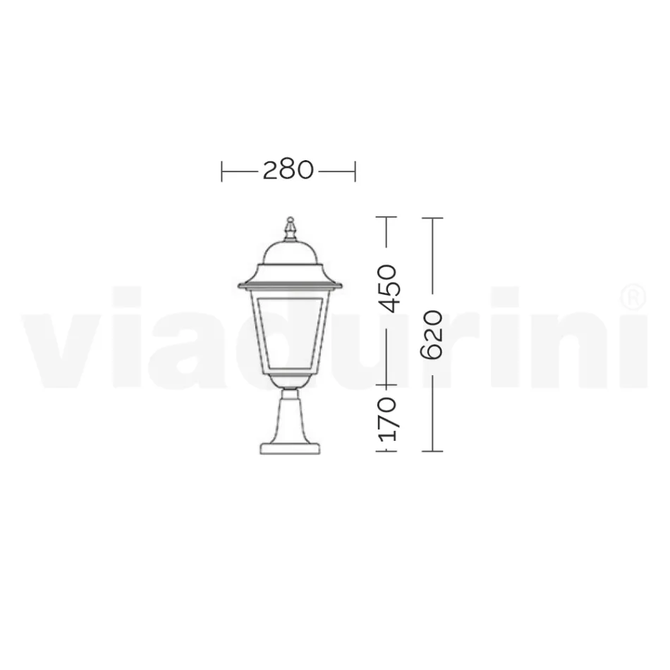 Farol de exterior en aluminio y vidrio arenado Made in Italy - Alchemist Viadurini
