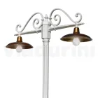 Farola 2 Luces Estilo Vintage en Aluminio y Latón Made in Italy - Adela Viadurini