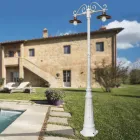 Farola 2 Luces Estilo Vintage en Aluminio y Latón Made in Italy - Adela Viadurini