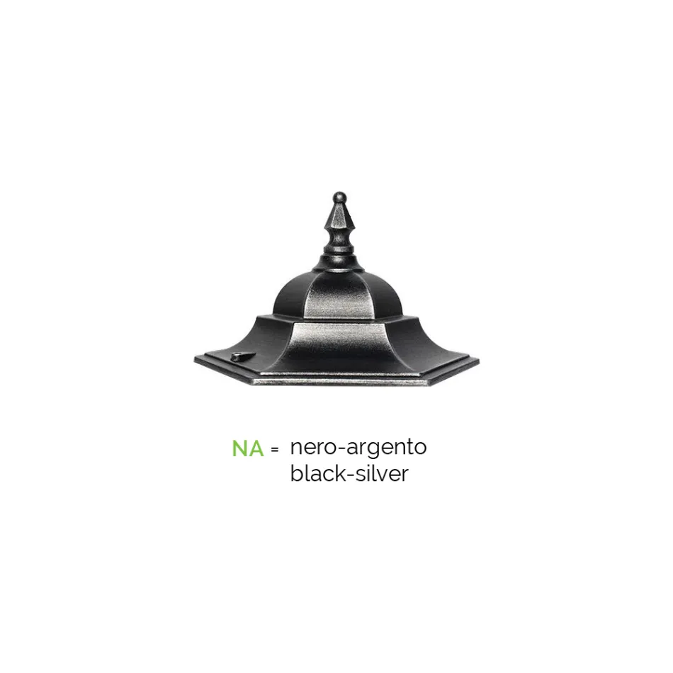 Farola 2 Luces en Aluminio y Vidrio Made in Italy Vintage - Janira Viadurini