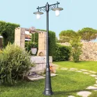 Farola 2 Luces Estilo Vintage en Aluminio Gris Made in Italy - Belen Viadurini