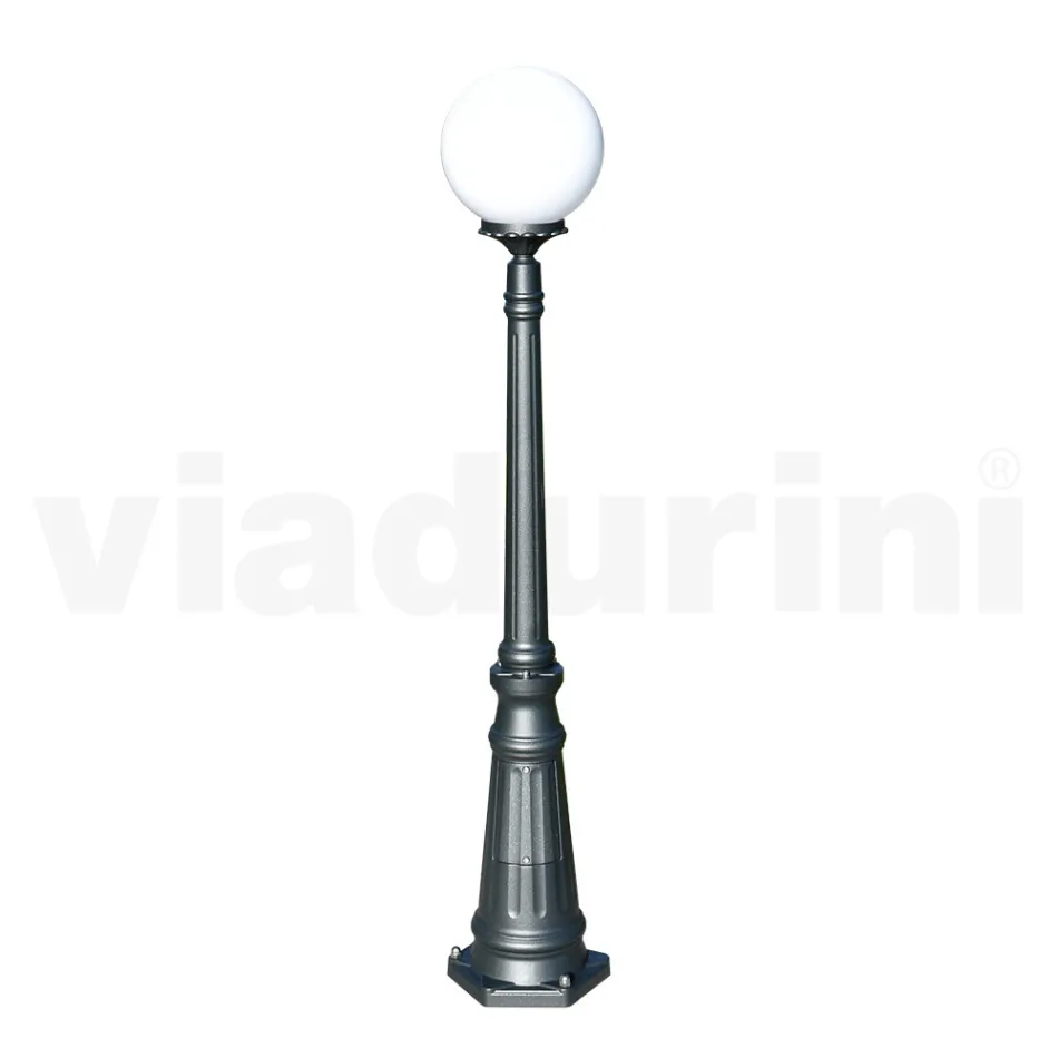 Farola de 145 cm de altura en acrílico y aluminio antracita Made in Italy - Trovaantracite Viadurini