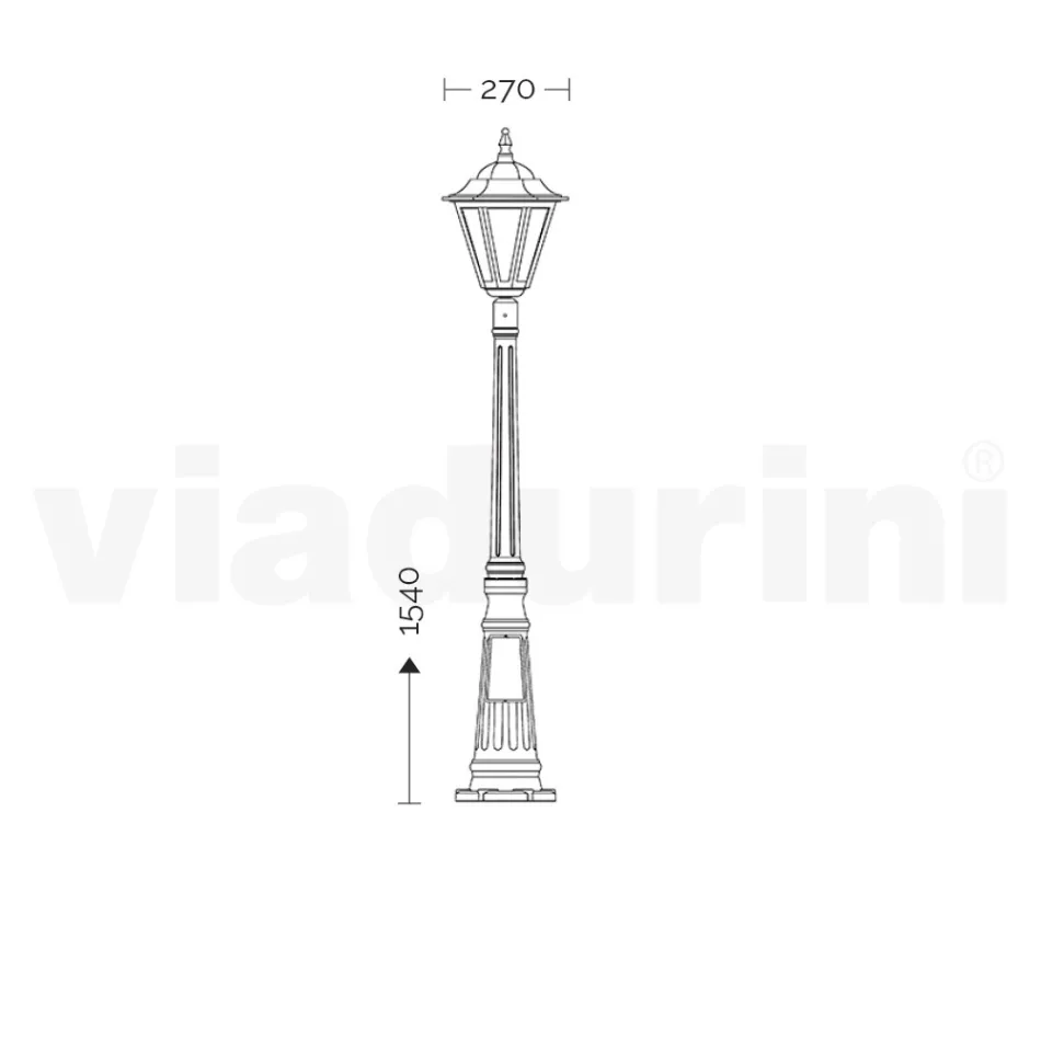 Lámpara de jardín de 154 cm de altura en cristal y 5 acabados en aluminio - Pinako Viadurini