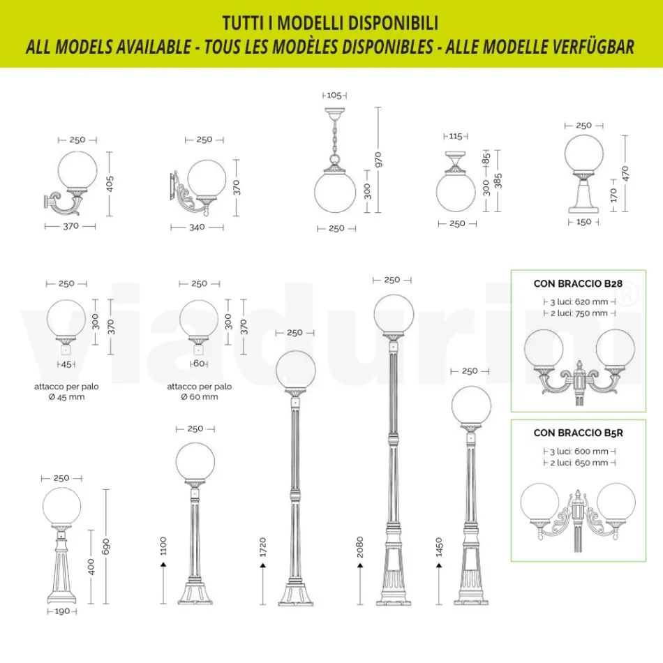 Farola de 172 cm de altura en acrílico y aluminio antracita Made in Italy - Trovaantracite Viadurini