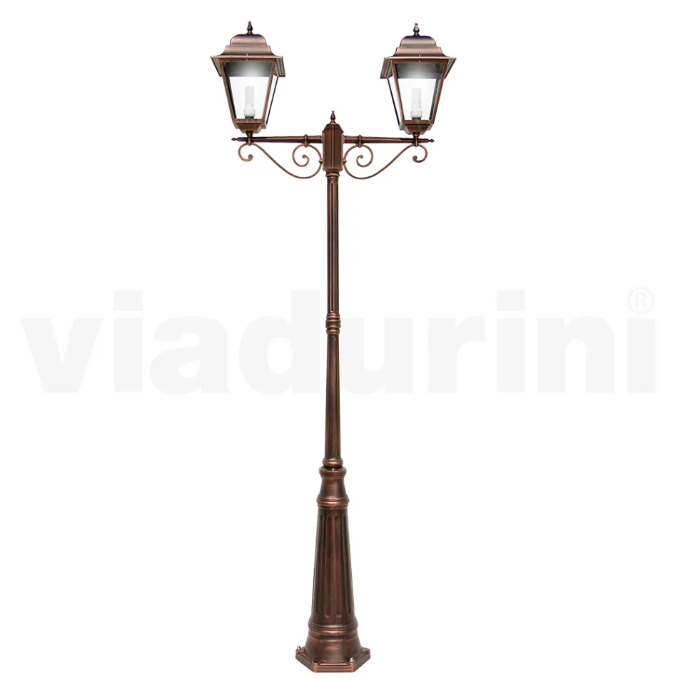 Farola para jardín de 264 cm de altura en vidrio y aluminio fundido a presión - Alchemist Viadurini