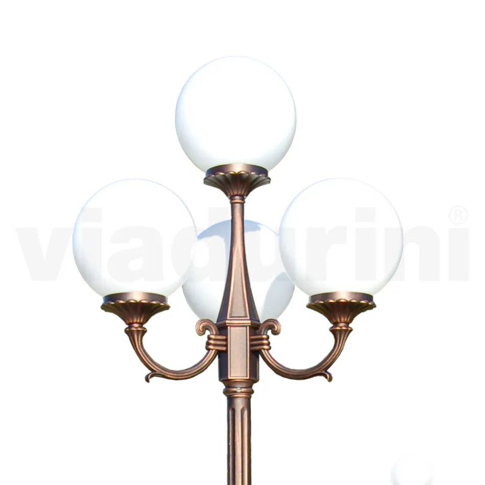 Farola de 270 cm de altura en acrílico negro y aluminio Made in Italy - Trovanero Viadurini