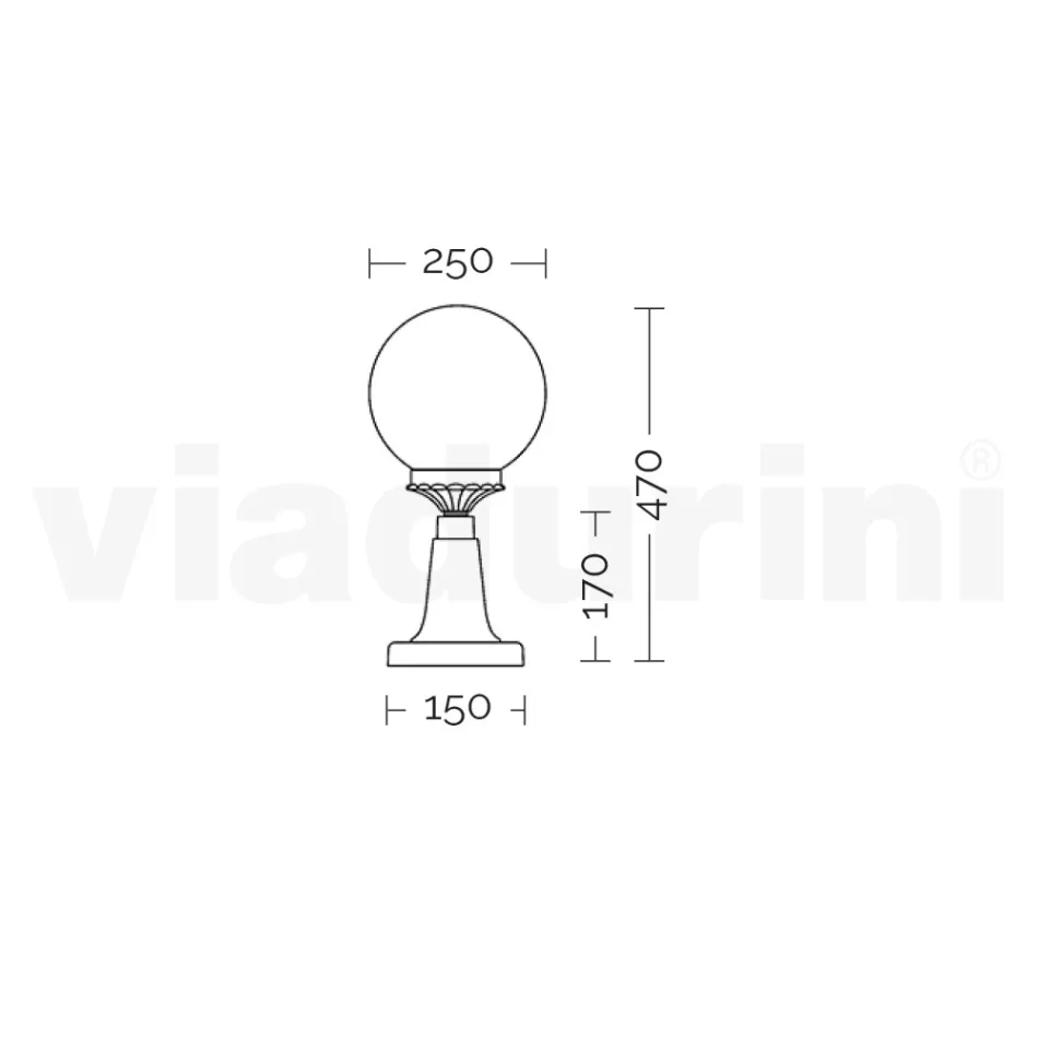 Farola de 47 cm de altura en acrílico y aluminio antracita Made in Italy - Trovaantracite Viadurini