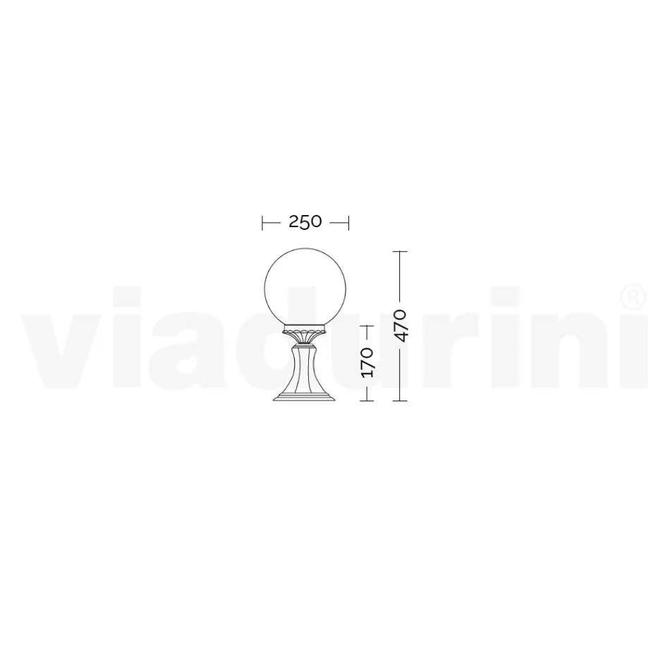 Farola de 47 cm de altura en acrílico blanco y aluminio fabricada en Italia - Trovabianco Viadurini