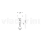 Farola de 69 cm de altura en acrílico blanco y aluminio fabricada en Italia - Trovabianco Viadurini