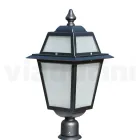 Farola de jardín de 76,5 cm de altura en Aluminio Antracita y Cristal Arenado - Elric Viadurini