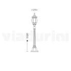 Lámpara exterior baja en aluminio antracita Made in Italy - Impero Viadurini