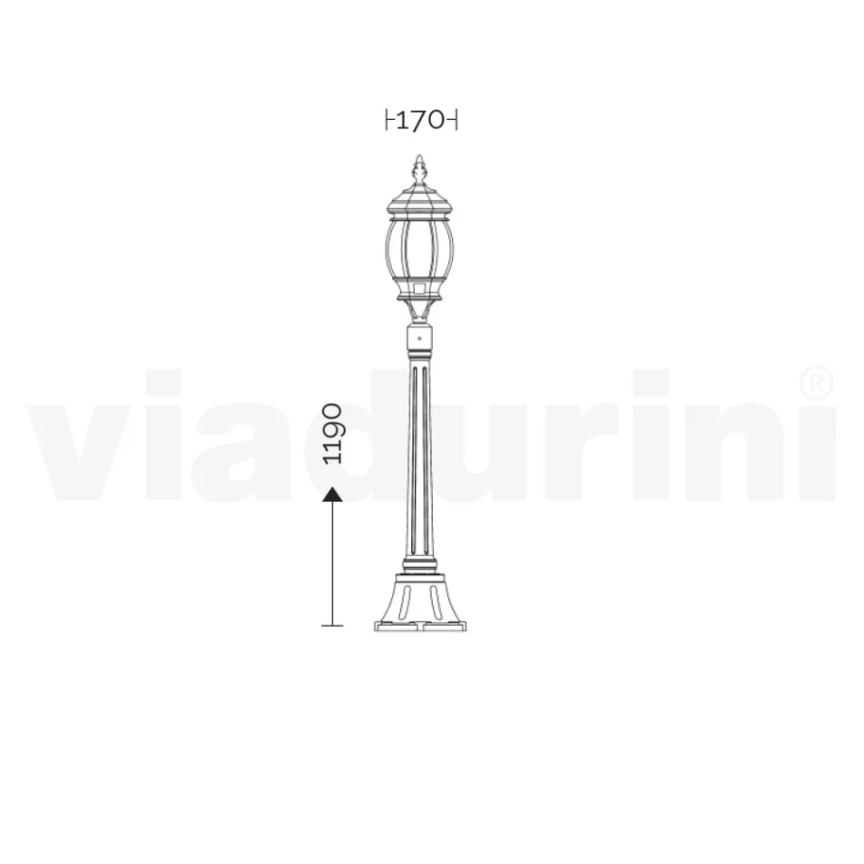 Lámpara exterior baja en aluminio antracita Made in Italy - Impero Viadurini