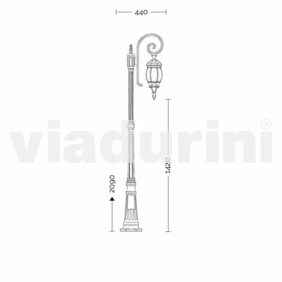 Lámpara de jardín clásica de aluminio Anika hecha en Italia. Viadurini