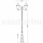 Farola de aluminio de dos luces hecha en Italia, Aquilina Viadurini