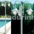 Lámpara de exterior con tres luces en aluminio blanco fabricada en Italia, Anusca. Viadurini