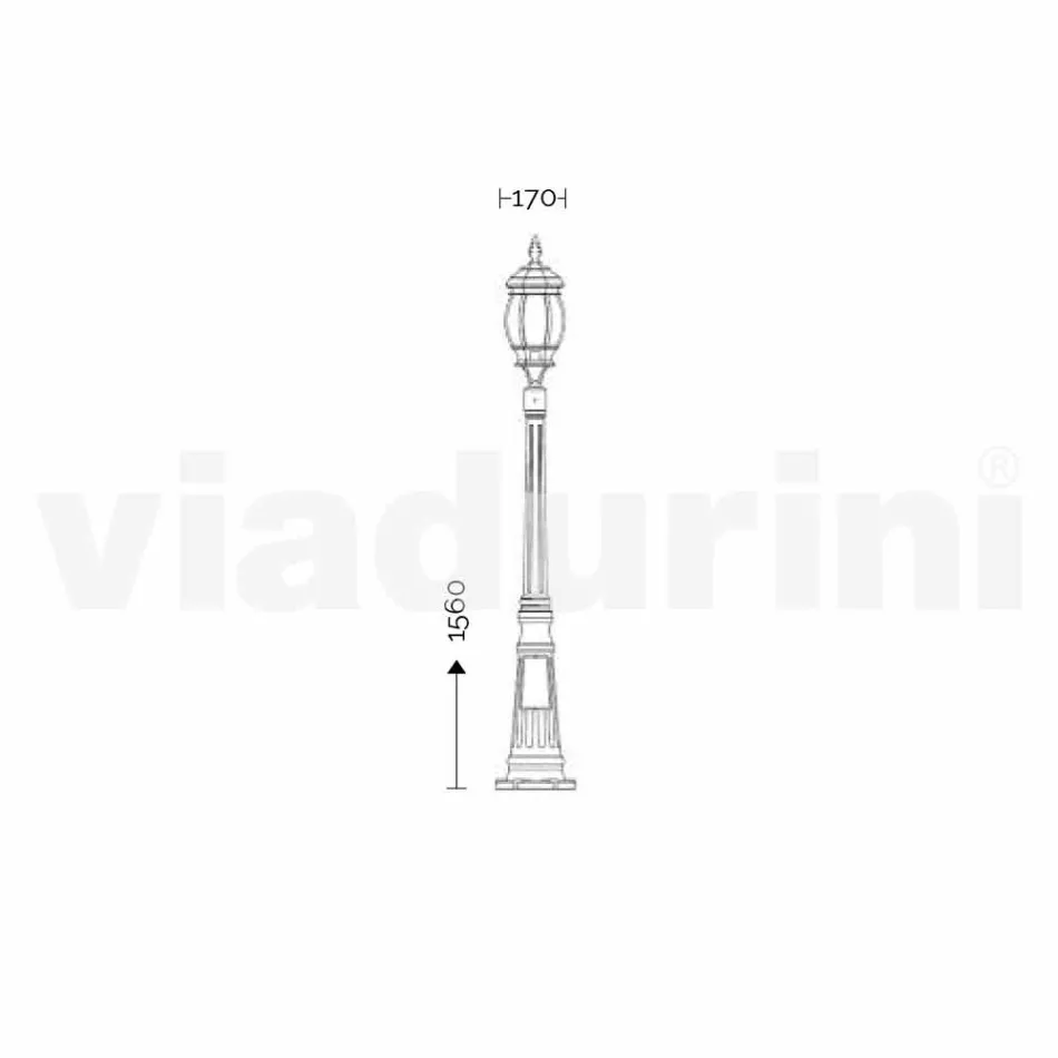 Lámpara de exterior con una luz de aluminio hecha en Italia, Anika. Viadurini