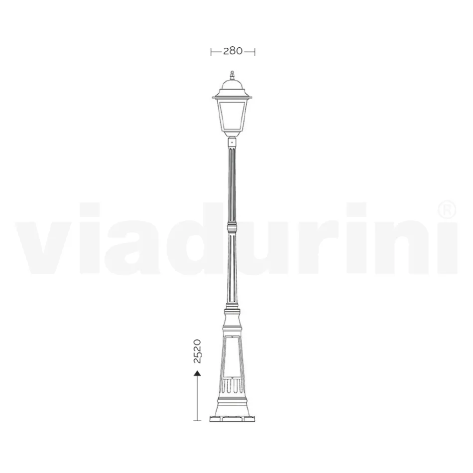 Lámpara de exterior de 252 cm de altura en vidrio y aluminio fundido a presión - Alchemist Viadurini