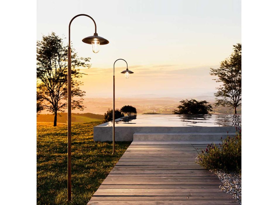 Lámpara de exterior con estructura de latón Made in Italy - Caracol Viadurini