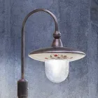 Farola de Exterior en Aluminio Negro y Flores Pintadas a Mano - Latina Viadurini