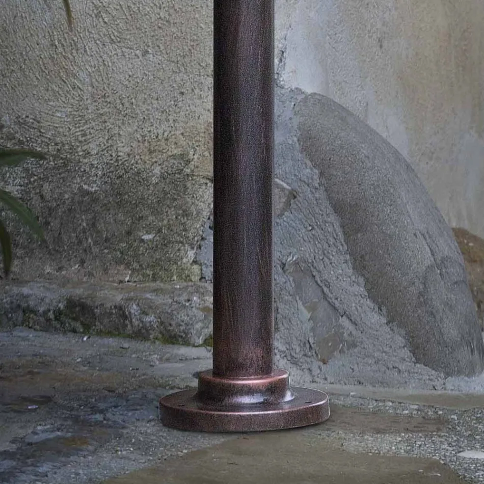 Farola de Jardín Diseño Curvo en Aluminio Decorado a Mano - Campobasso Viadurini