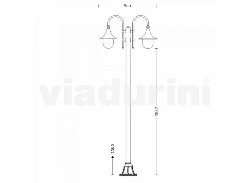 Lámpara de jardín en aluminio fundido a presión blanco fabricado en Italia, Anusca. Viadurini