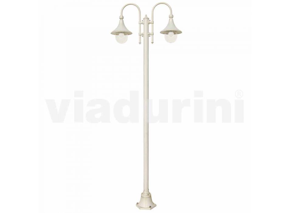 Lámpara de jardín en aluminio fundido a presión blanco fabricado en Italia, Anusca. Viadurini