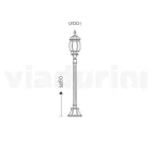 Lámpara de jardín de aluminio estilo vintage Made in Italy - Leona Viadurini