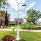 Lámpara de jardín vintage en aluminio y latón Made in Italy - Adela Viadurini