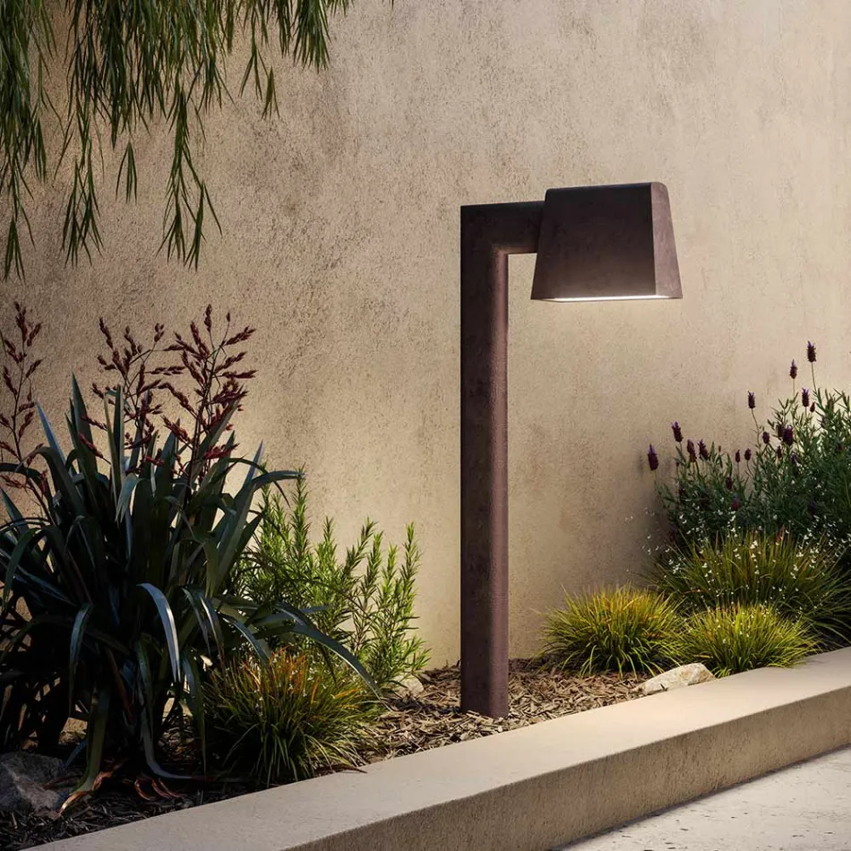 Farola de exterior de metal marrón envejecido 2 alturas - Saint Tropez de Il Fanale Viadurini