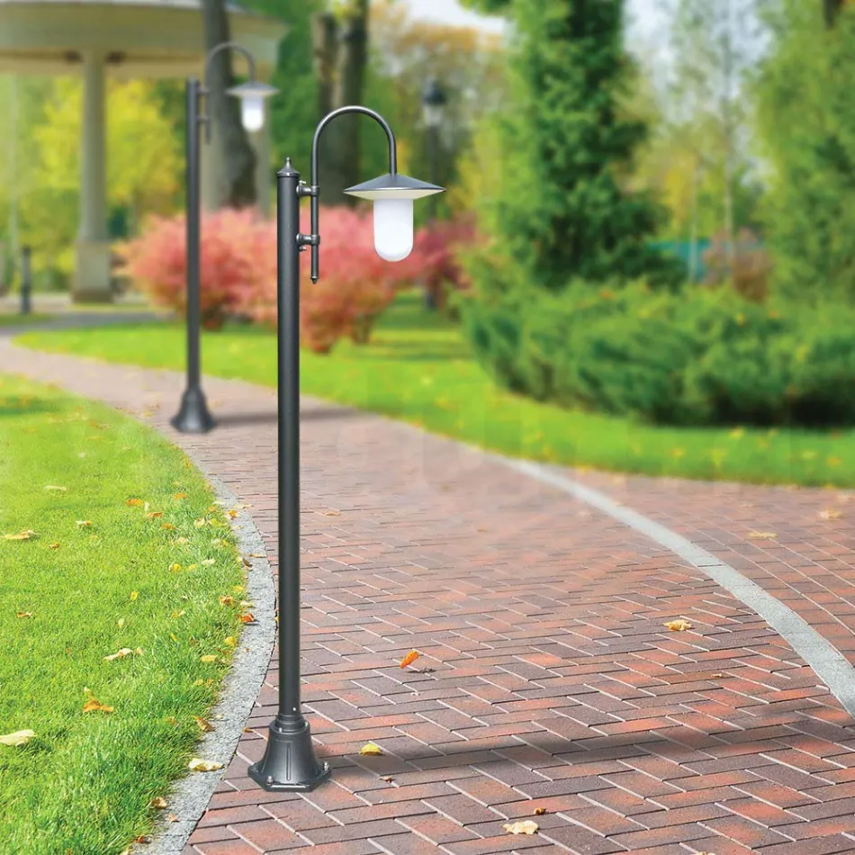 Lámpara de exterior estilo vintage en aluminio antracita Made in Italy - Belen Viadurini