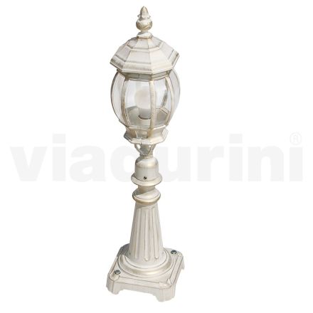 Lámpara de jardín estilo vintage en aluminio blanco Made in Italy - Dodo Viadurini